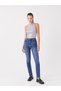 Xside Dark Blue High Waist Straight Fit Women's Jean Pants