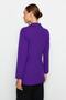 Purple Oversize Lined Woven Blazer Jacket TWOAW20CE0130 - 6