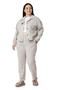 Plus Size Gabardine Stone Color Trousers with Elastic Waist and Pockets - 5