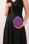 Women's Purple Glitter Sand Round Evening Dress Clutch Portfolio Bag - 4