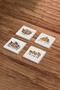 Pumpkin Spice Drink, Honey Gourd Beverage Natural Stone Travertine Coasters Set of 4 - 3