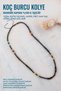 Aries Zodiac Sign Necklace with Natural Stone - Certified and Jade-Routine Quartz-Jasper-Pyrate-Blood Stone