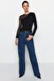 Black Tulle Detailed Snap Flexible Knitted Body TWOAW24BD00021 - 3
