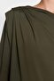 Khaki Asymmetrical Collar Flowy Stretchy Knitted Blouse TWOAW21BZ1383 - 4