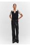 Mid-Waisted Leather Look Trousers - 10