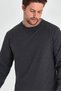 Men's Anthracite Double Crew Neck Standard Relaxed Fit Sweatshirt - 4