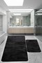 Relax Black 80X150 + 50X80 cm Large Size 2-Piece Bathroom Rug Set Non-Slip Toilet Set