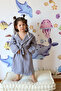 Muslin Baby Kids Bathrobe, 100% Cotton 4 Layers Gray
