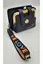 Kırase Women's Imported Black Multi-Compartment Stylish Coin Purse with Pockets