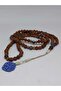 Rudraksha Seed Kyanite Stone 108 Handmade Copper Kazaz Mala Necklace - 4