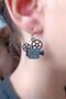 Film Machine Shaped Enamel Women's Earrings Double Pieces Handmade Women's Earrings