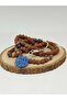Rudraksha Seed Kyanite Stone 108 Handmade Copper Kazaz Mala Necklace