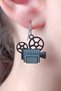 Film Machine Shaped Enamel Women's Earrings Double Pieces Handmade Women's Earrings - 2