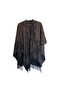 Keel Patterned Jacquard Poncho
