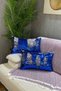Sequined Reversible Rectangular Throw Pillow Cover - Cobalt Blue-Silver - 2
