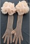 Gemma organza ruffle party gloves long salmon - 3