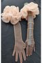 Gemma organza ruffle party gloves long salmon - 2