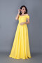 Yellow Maxi Length Shoulder Detailed Strappy Flared Model Dress - 2
