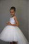 Girl Child Front short Back Long Tail Detailed WHITE Satin Ball Gown Party Graduation Dress - 4