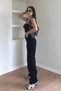 Lavin Black Super High Waist Wide Leg Jeans Lycra Wide Leg Jeans - 2