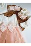 Baby Girl 0-6 Months Wedding Dress Set of 5 Mevlütluk Set Lace Dress - 4