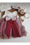 Baby Girl 0-6 Months Wedding Dress Set of 5 Mevlütluk Set Lace Dress - 7