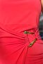One Shoulder Sandy Fabric Gold Buckle Detailed Dress - 4