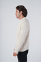 Beige Men's Execution Hair Basket Knit Crew Neck Knitwear Wool Sweater - 4