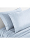 Line Cotton Duvet Cover Set 4 Piece Striped Satin Duvet Cover Set Blue | Hotel Duvet Cover - 2