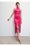 Halter Neck Tassel Dress - 23