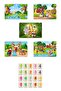 Wooden Children's Puzzle Set of 5 Matching Game Memory Cards Cute Figures Numbers m2