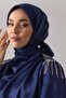 Plain Twill Scarf - Navy Blue - 2