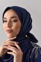 Plain Twill Scarf - Navy Blue - 3