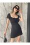 Women's Chest Draped Aerobin Fabric Mini Dress - 3