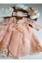 Baby Girl 0-6 Months Wedding Dress 5-Piece Mawlid Set Long-Sleeved Lace Dress - 8