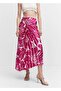Pleated satin skirt