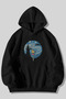 Starry Night Alice Printed Unisex Black Kangaroo Pocket Hooded Sweatshirt Hoodie