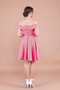 Dried Rose Mini Strap Off-Shoulder Detail Pleated Dress - 7