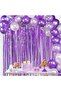 Purple Lilac White Transparent Confetti Curtain Chain Balloon Set 80 Pieces