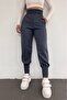 Women's Pleated Scuba Leg Detailed Extra High Waist Sweatpants - 3