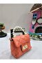 HANDBAGS AND HANDBAGS WITH PEARL HANDLE WITH SOFT CHAIN ORANGE - 3