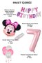 Mini Mouse Pink Tones Happy Birthday Figure Balloon Macarons Colorful Happy Birthday Foil Balloon - 2