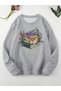 CODE ADR-SHEN LUNE Book And Floral Print Thermal Lined Sweatshirt