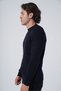 Navy Blue Men's Hair Braided Cotton Crew Neck 100% Cotton Sweater - 2