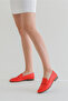Genuine Leather Red Women's Ballerinas - 3