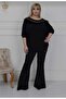 Large Size Women's Elastic Waist Full Lycra Flared Trousers Scuba Fabric