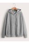 Unisex Plain Oversize Hooded Zipper Cardigan