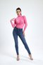 women's pink turtleneck long sleeve crisscross smocking detailed blouse - 7