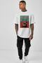 Oversize Retro Beer Printed Tshirt