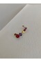 Steel Rose Gold Colored Row Stone Cartilage Colorful Earrings -right ear- no blackening-